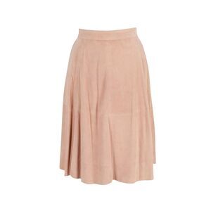 Iris & Ink Circle Skirt in Pink Suede